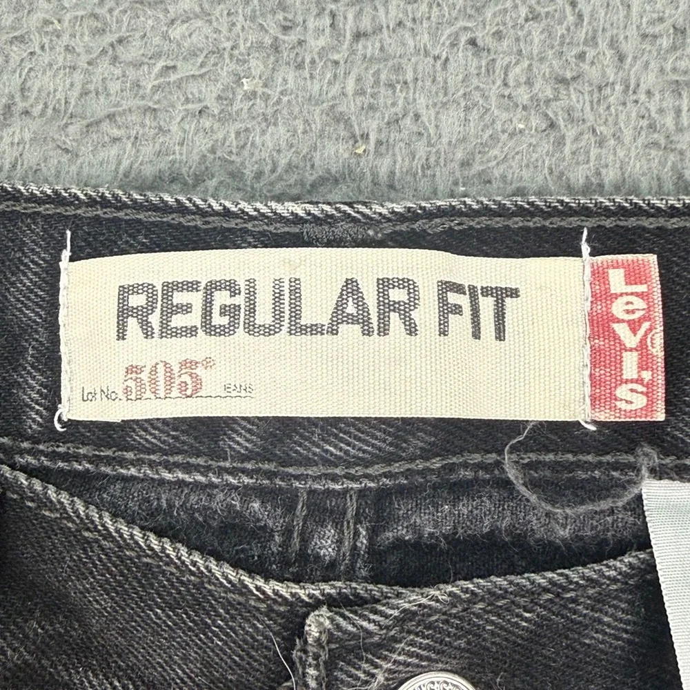 Levis 505 Jeans Mens 30x32 Black Regular Fit Straight Leg Cotton Denim Y2K